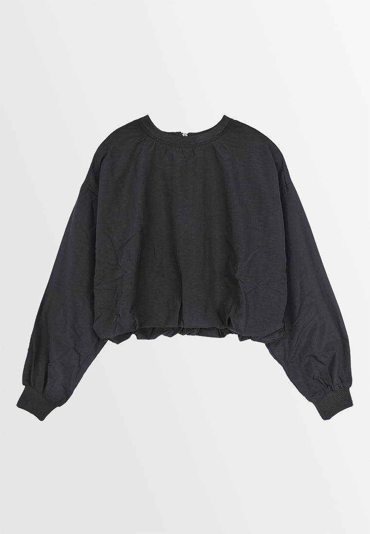 Women Long-Sleeve Blouse - Black - 310030