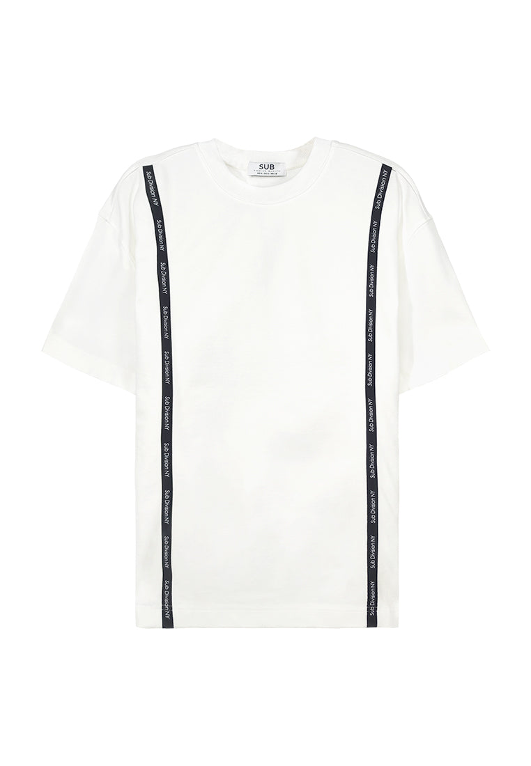 Men Oversized T-Shirt Short Sleeve - White - 310013