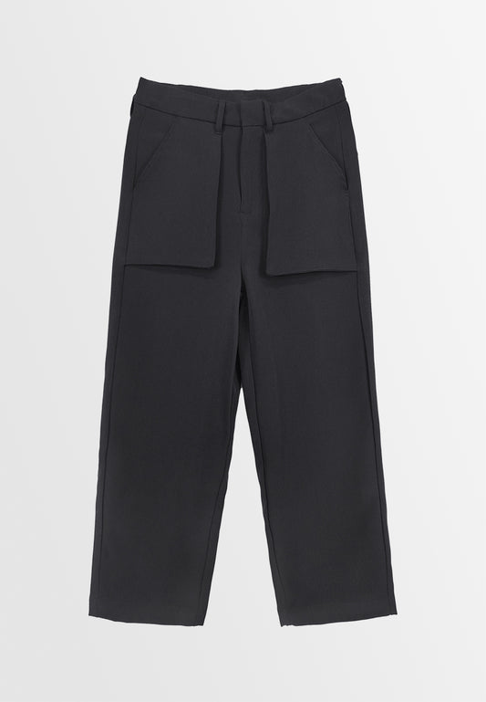 Women Straight Cut Long Pants - Black - 310042