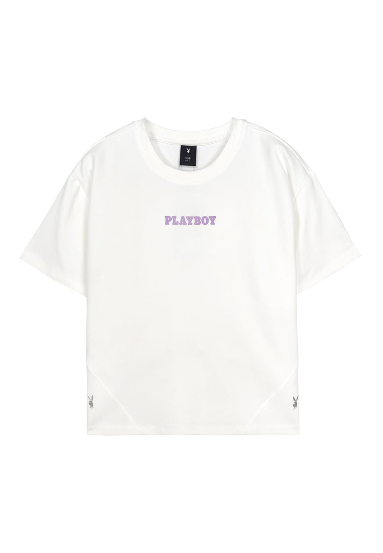 Playboy x SUB Women Short-Sleeve Fashion Tee - White - 410102