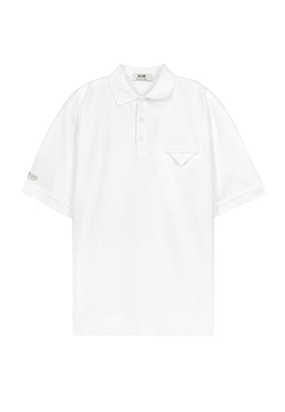 Men Short-Sleeve Oversized Polo Tee - White - 310224