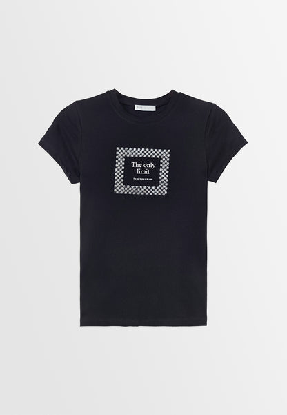 Women Short-Sleeve Graphic Tee - Black - 410027