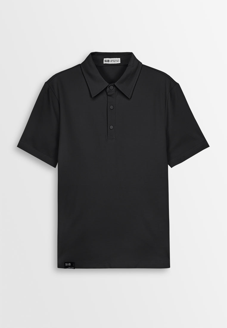 Men Short-Sleeve Polo Tee - Black - 410282