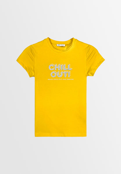 Women Short-Sleeve Graphic Tee - Yellow - 410030