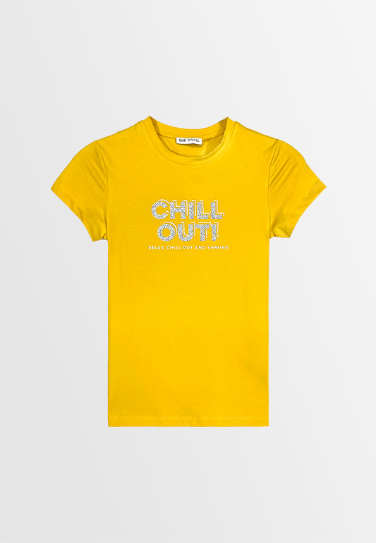 Women Short-Sleeve Graphic Tee - Yellow - 410030