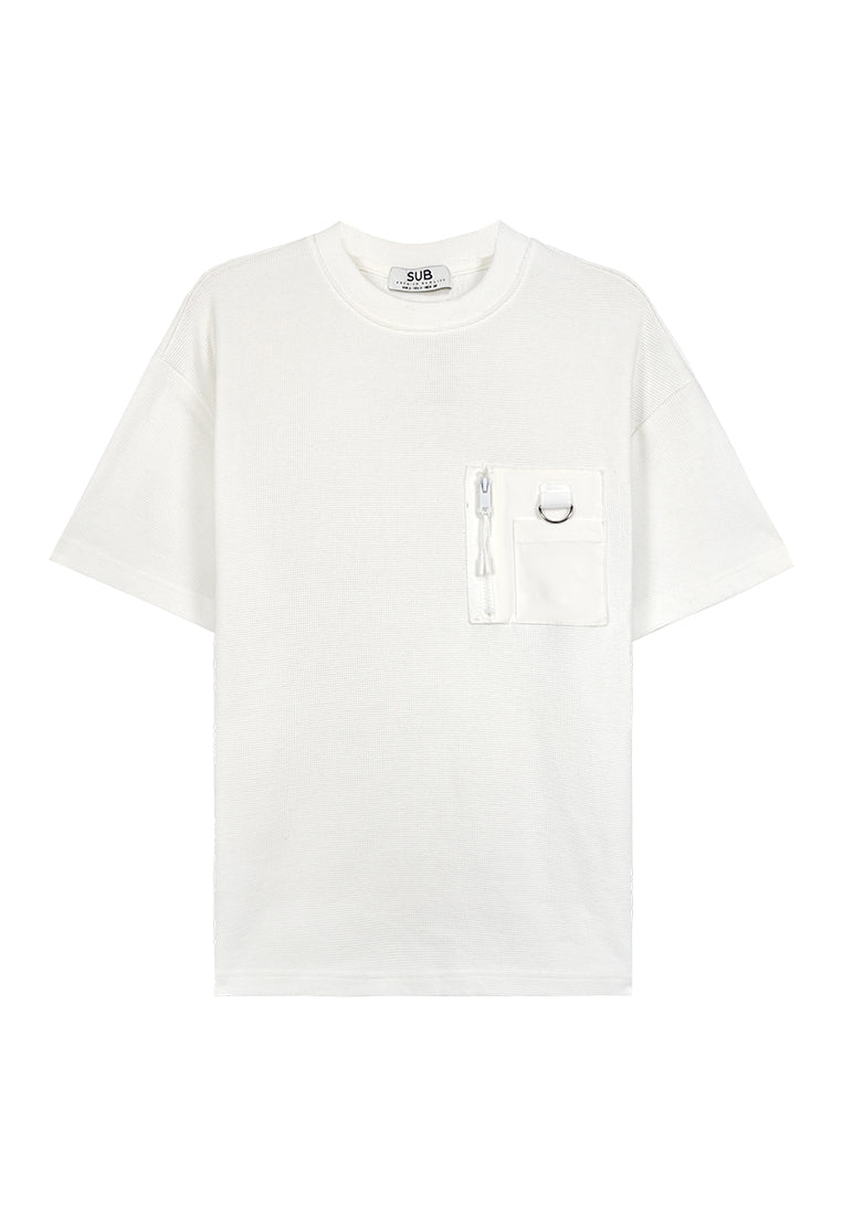 Men Oversized T-Shirt Short Sleeve - White - 410009