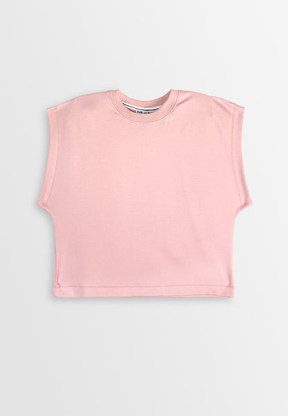 Women Sleeveless Fashion Tee - Pink - 410470