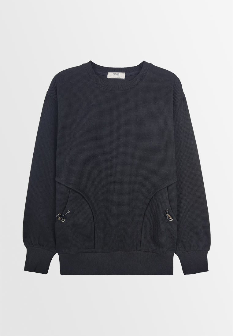 Men Long-Sleeve Sweatshirt - Black - 410011