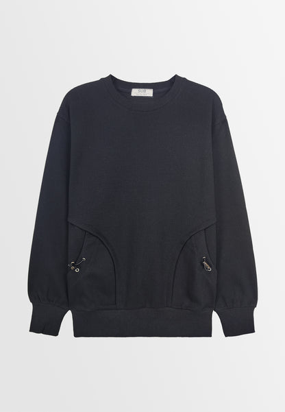 Men Long-Sleeve Sweatshirt - Black - 410011