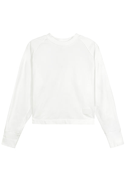 Women Oversized Long-Sleeve Sweatshirt - White - 410074