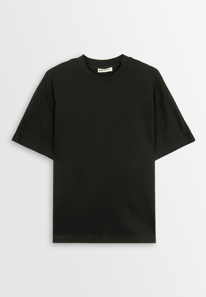 Men Oversized T-Shirt Short Sleeve - Black - 410365