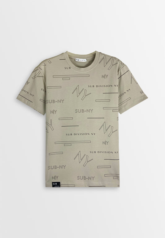 Men Short-Sleeve Graphic Tee - Khaki - 410349