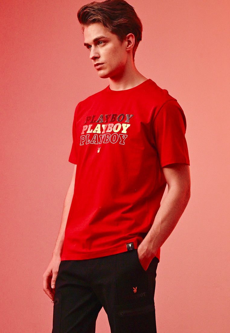 Playboy x SUB Men Short-Sleeve Graphic Tee - Red - 410384