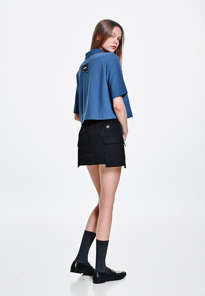 Women Short-Sleeve Sweatshirt - Dark Blue - 310123