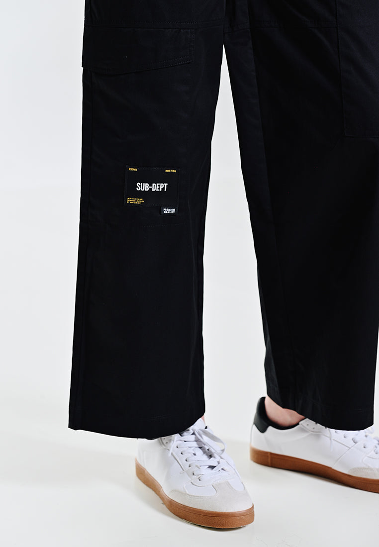 Women Straight Cut Long Pants - Black - 310173