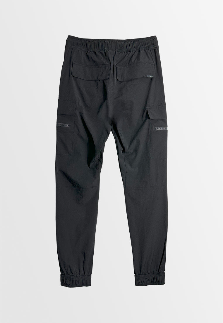 Men Cargo Long Jogger - Black - H2M442