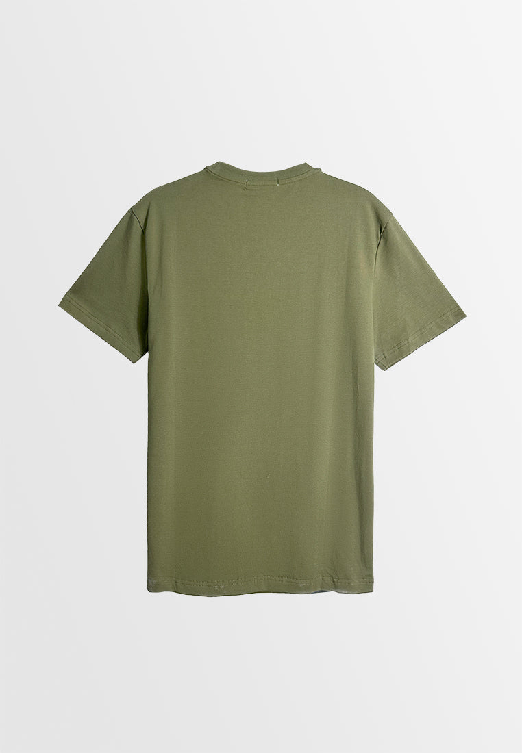 Men Short-Sleeve Basic Tee - Army Green - M3M709