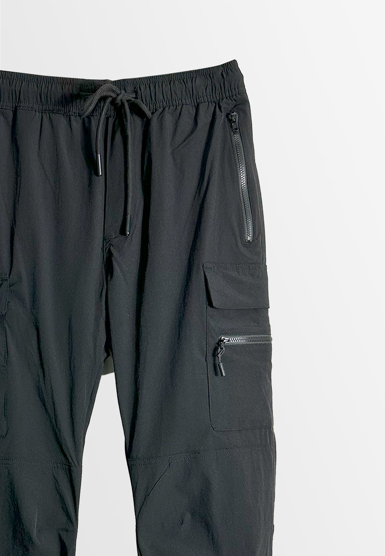 Men Cargo Long Jogger - Black - H2M442