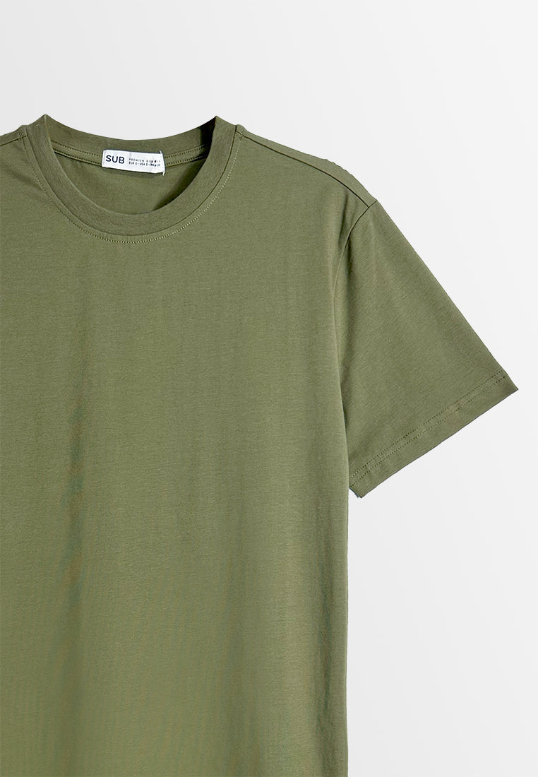 Men Short-Sleeve Basic Tee - Army Green - M3M709