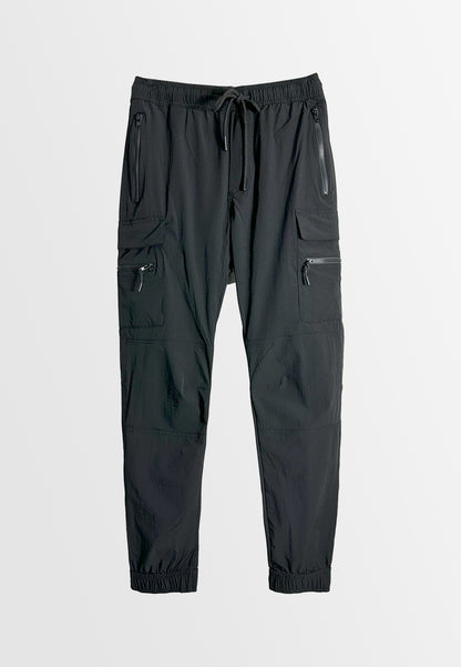 Men Cargo Long Jogger - Black - H2M442