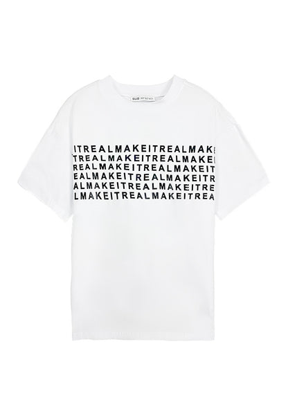 Men Oversized T-Shirt Short Sleeve - White - 310096