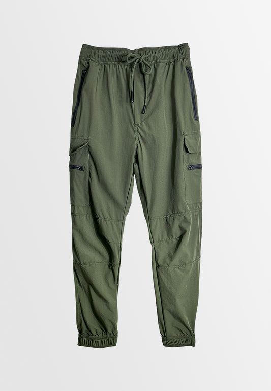 Men Cargo Long Jogger - Army Green - H2M443