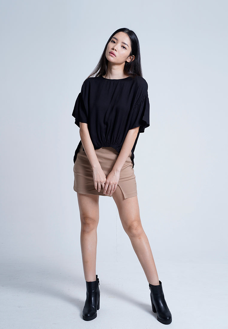 Women Short Skirt - Khaki - F0W467