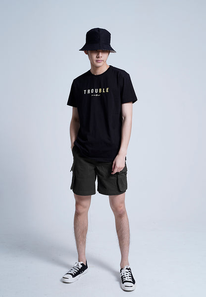 Men Short-Sleeve Graphic Tee - Black -H0M941