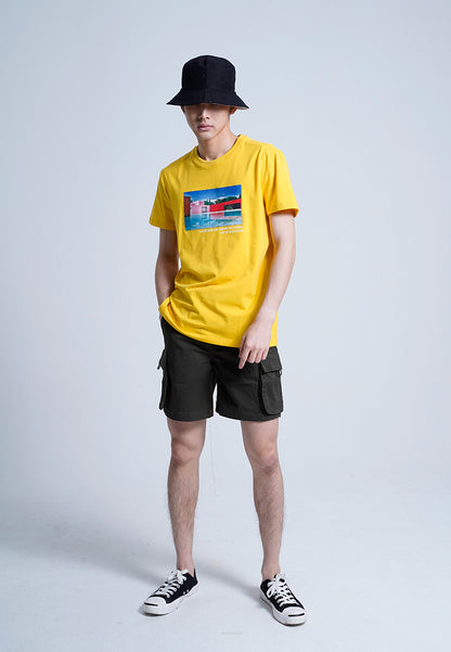 Men Short-Sleeve Graphic Tee - Yellow - H0M938