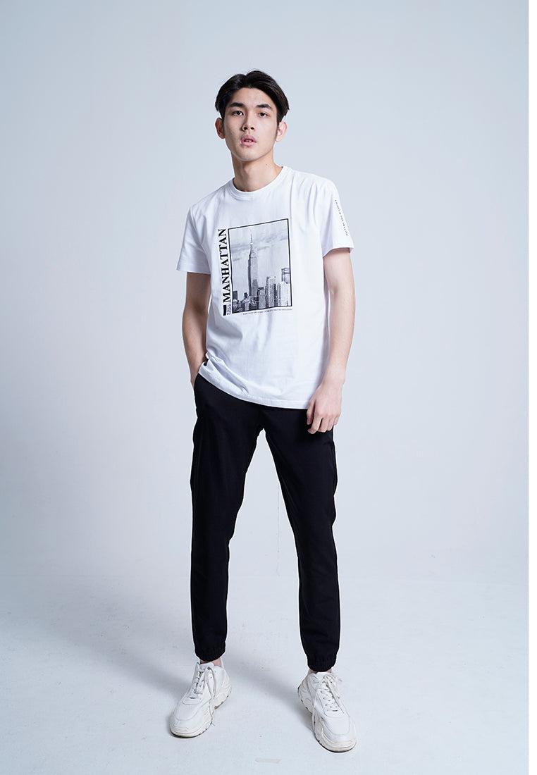 Men Short-Sleeve Graphic Tee - White - H0M713