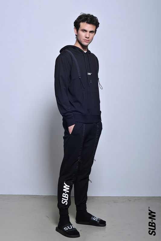 Men Long Jogger - Black - H2M659