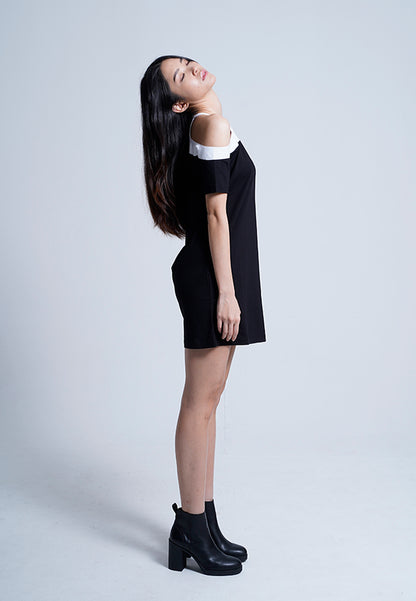 Women Tee Dress -  Black - F9W096