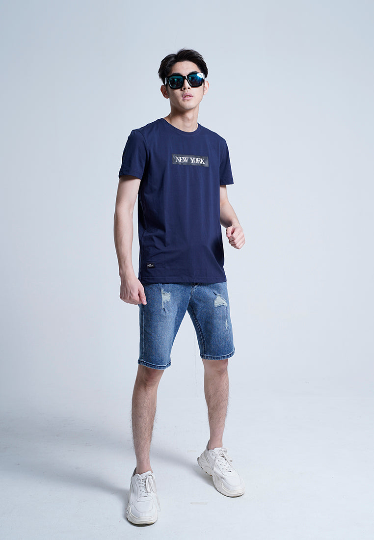 Men Short-Sleeve Graphic Tee - NAVY - H0M711