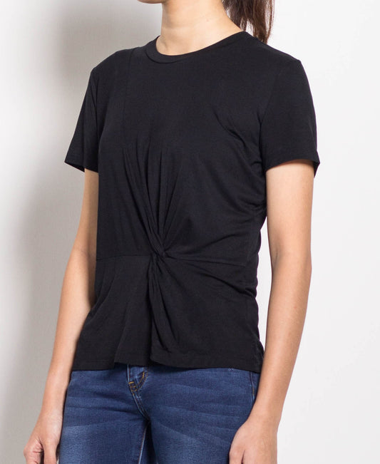 Women Short-Sleeve Basic Tee - Black - F0W812