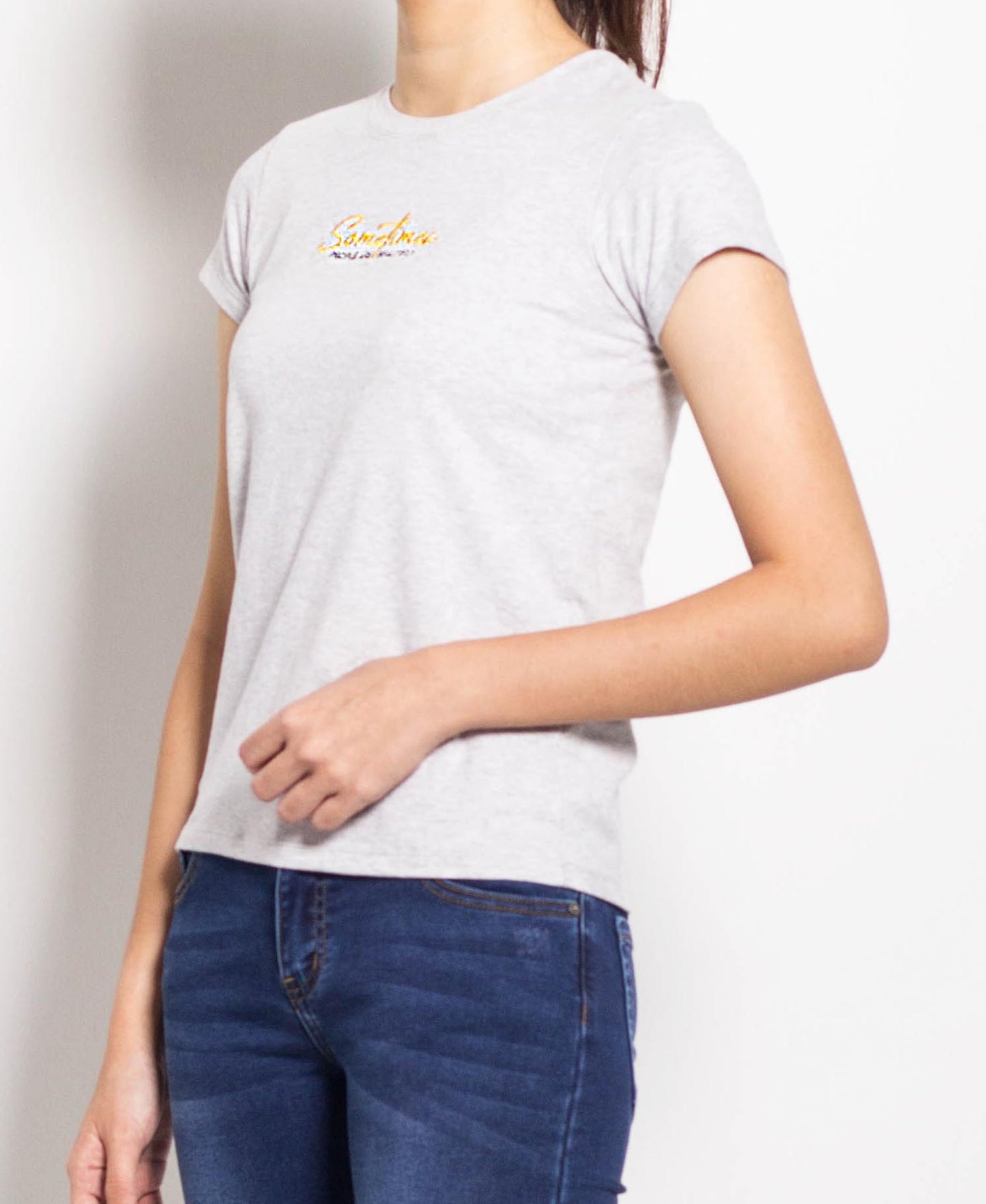 Women Short-Sleeve Graphic Tee - Light Grey - F0W697