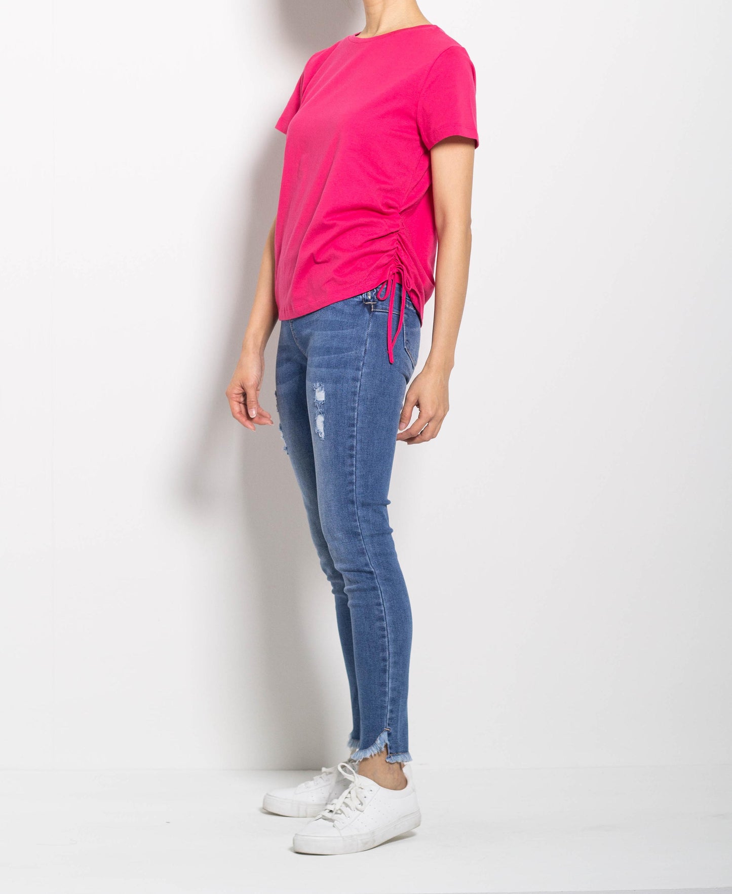 Women Short-Sleeve Basic Tee - Pink - F0W814