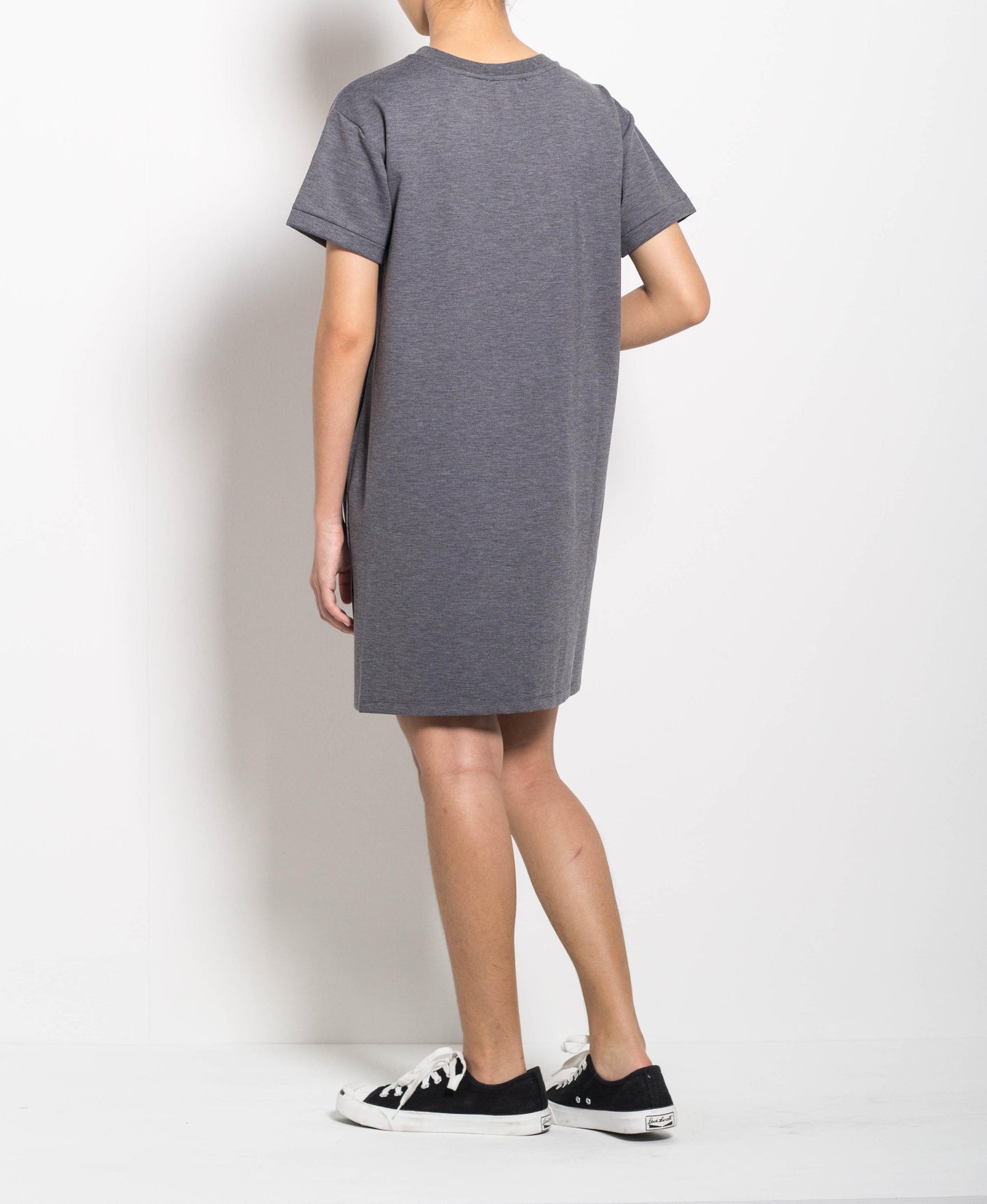 Women Short-Sleeve Dress - Dark Grey - F0W818