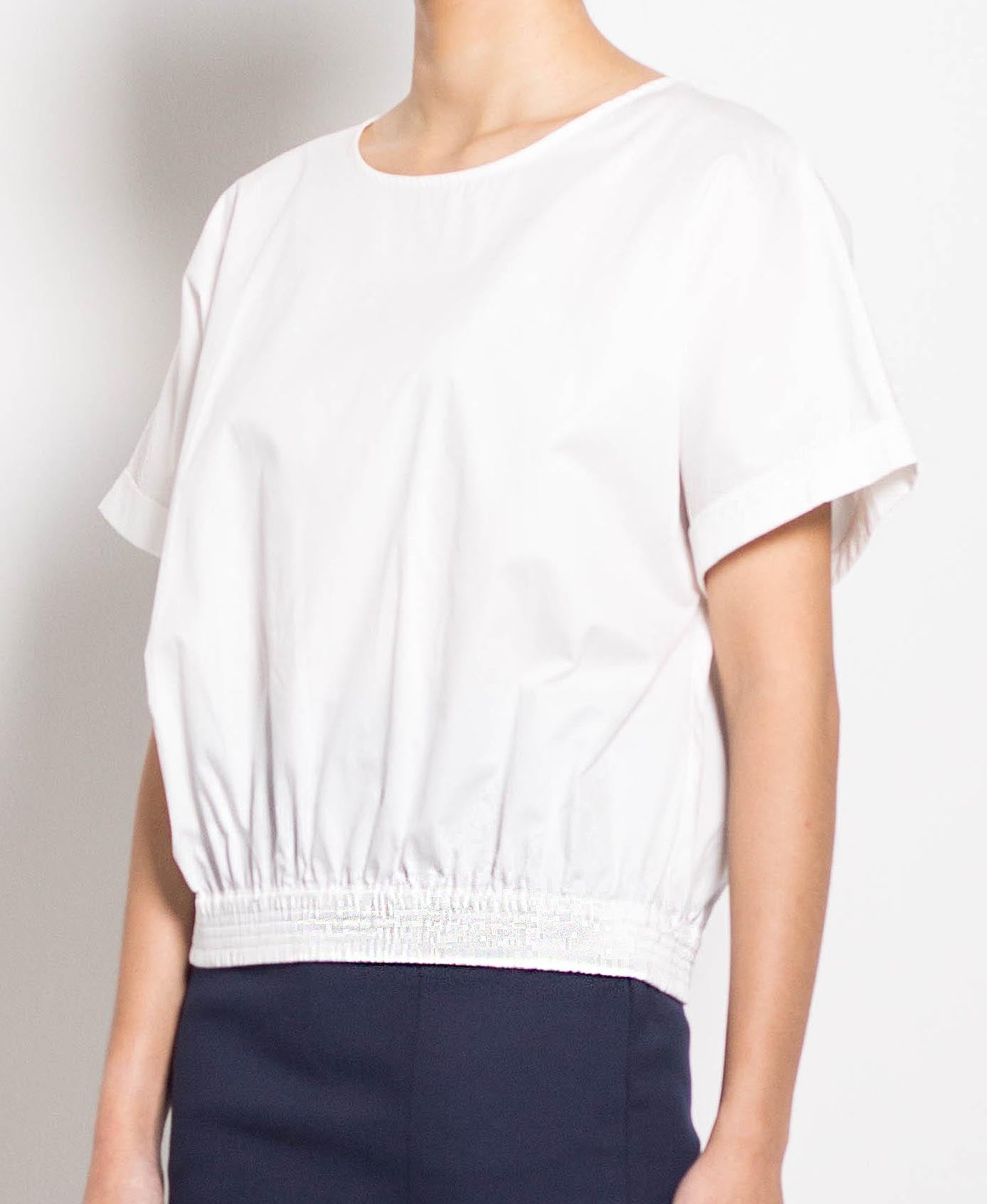 Women Short Sleeve Blouse - White - F0W508