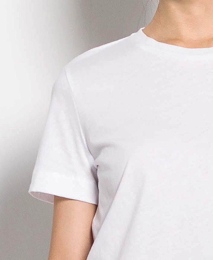 Women Short Sleeve Basic Tee - White - H0W727