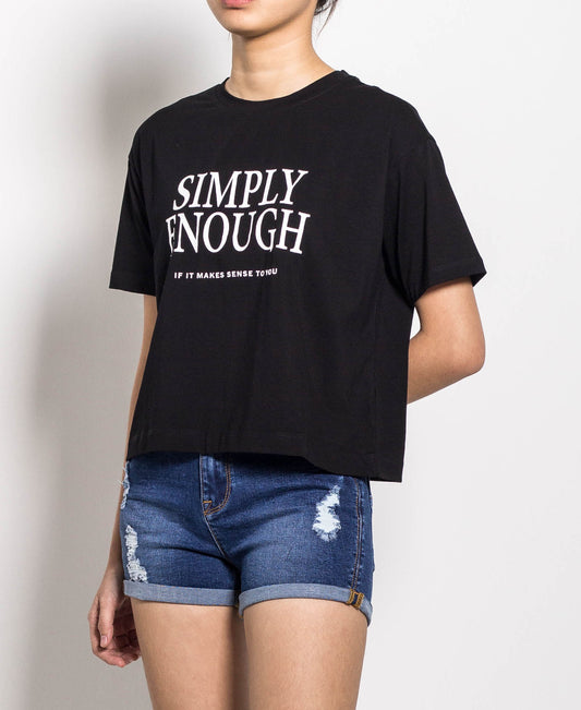 Women Short-Sleeve Tee - Black - H0W781