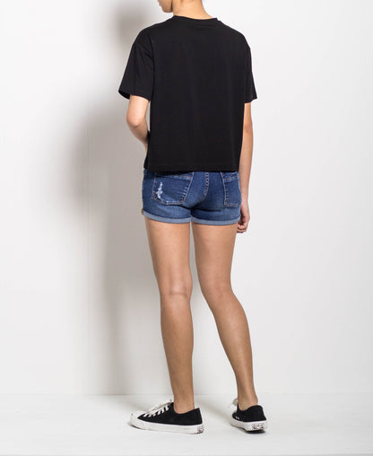 Women Short-Sleeve Tee - Black - H0W781