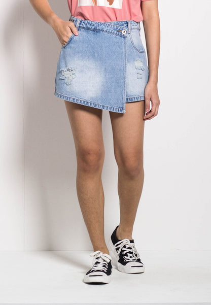 Women Overlap Skort - Light Blue - H0W788