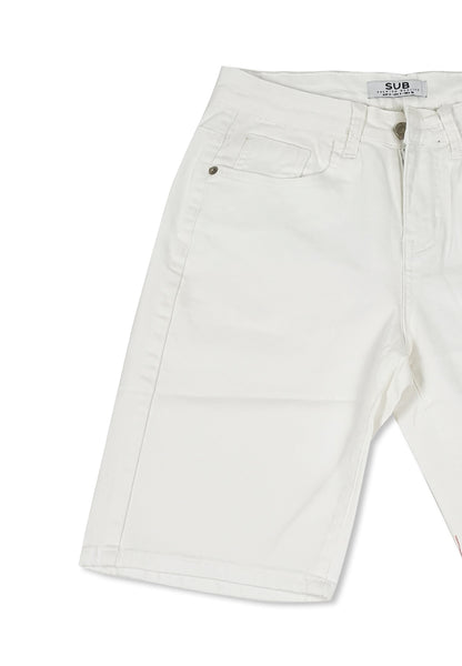 Men Denim Bermuda Shorts - White - M1M058