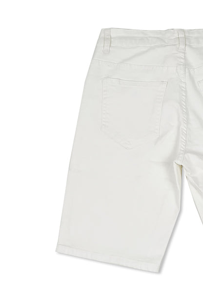 Men Denim Bermuda Shorts - White - M1M058