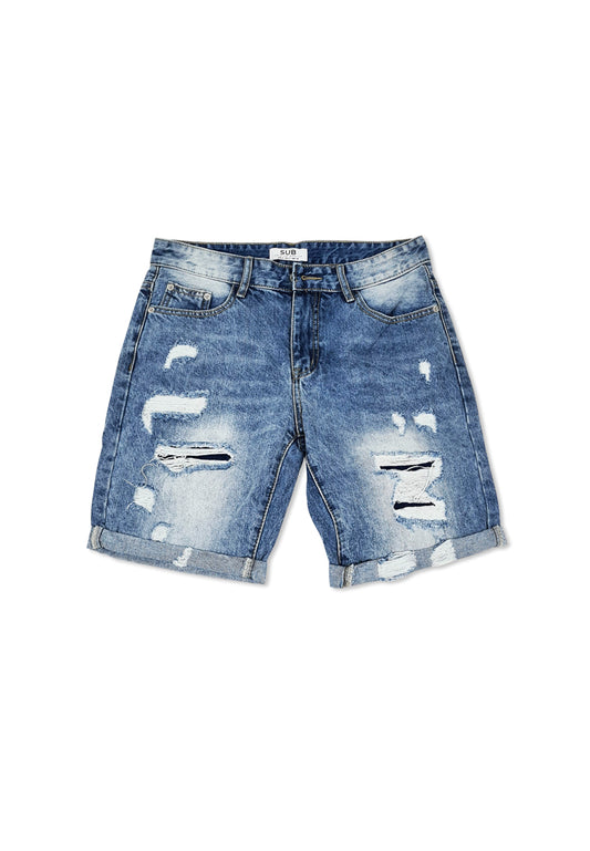 Men Denim Bermuda Shorts - Blue - M1M057