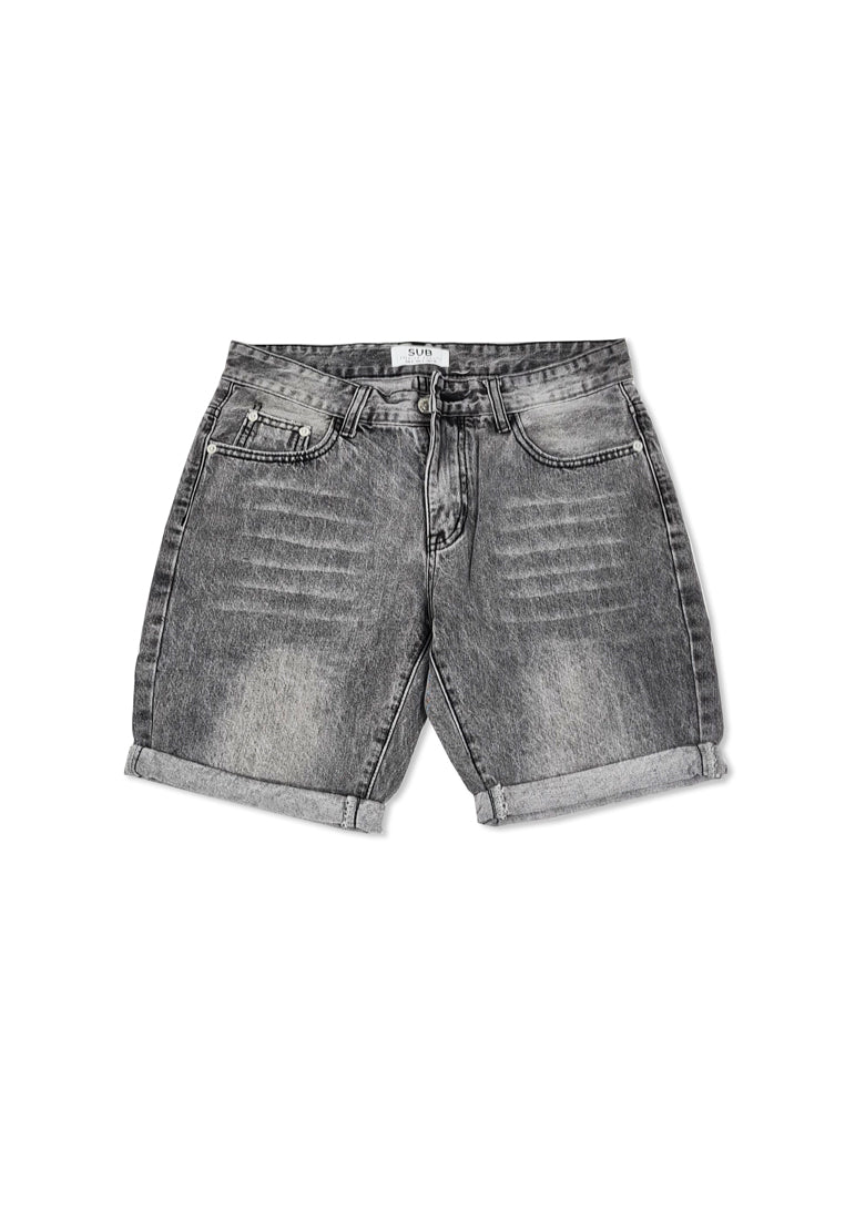 Men Denim Bermuda Shorts - GREY - M1M056