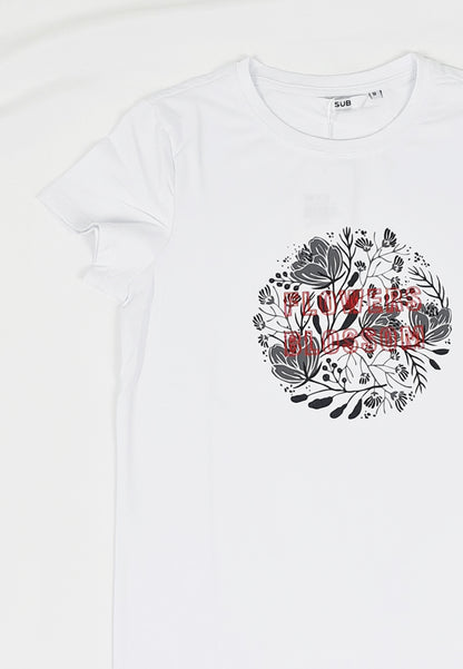 WOMEN SHORT-SLEEVE GRAPHIC TEE - WHITE - M1W046