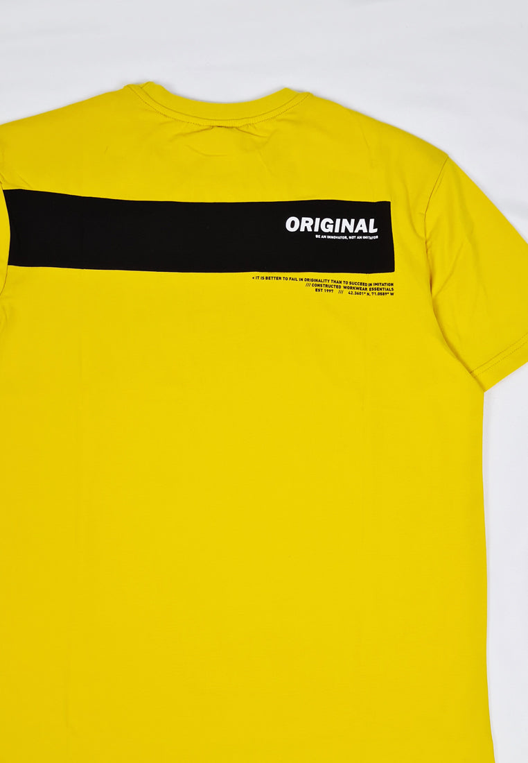 MEN SHORT-SLEEVE GRAPHIC TEE - YELLOW - M1M039