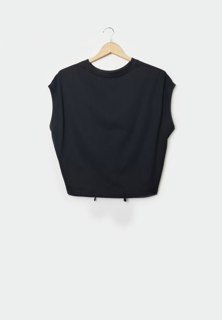 Women Sleeveless Fashion Tee - Black - M1W133