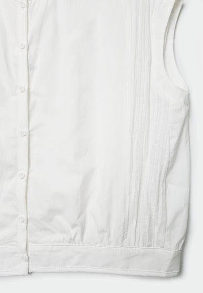 Women Woven Sleeveless Blouse - White - M1W129